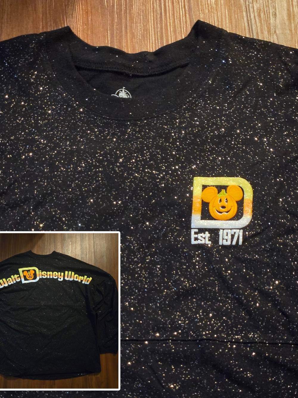 NWT Disney World Spirit Jersey Black Sparkle Halloween Candy Corn Size XXL 2019